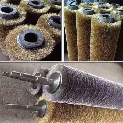 Round Steel Wire Roller Brush Grinding And Rust Removal Wire Drawing Roller Steel Plate Factory Wound Polishing Roller B