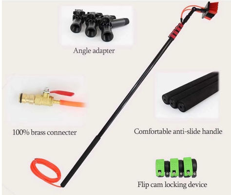 ISO9001 5.4m Black Carbon Fiber Solar Module Cleaning Brush