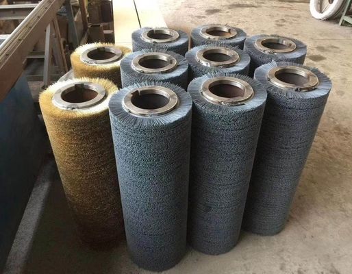 Cylindrical Brush Roller of Nylon Abrasive filament Cleaning  Winding Machine with Shaft