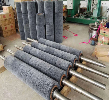 Cylindrical Brush Roller of Nylon Abrasive filament Cleaning  Winding Machine with Shaft
